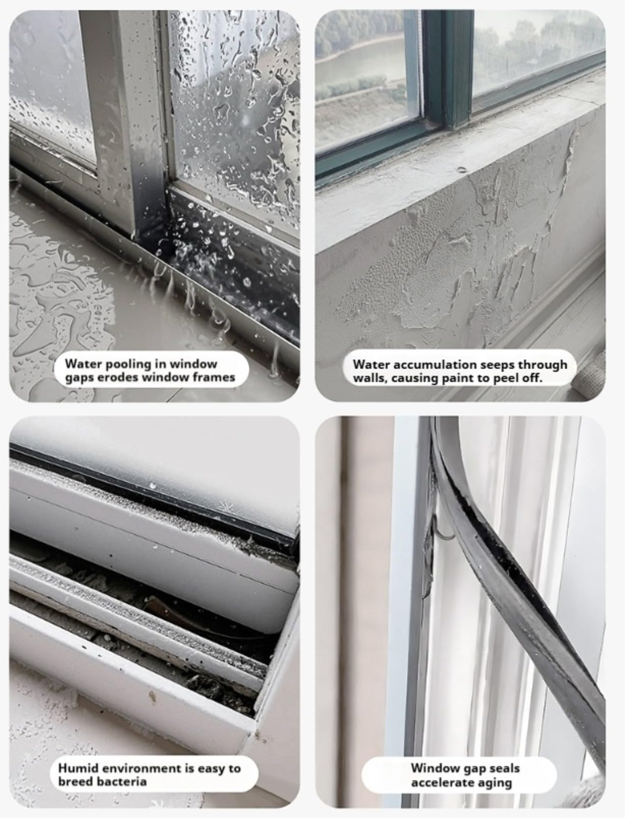 300cm Barrera de Lluvia Autoadhesiva para Ventanas - Deflector de Lluvia Puerta Flexible for Ventanas, Deflector Autoadhesivo Barrera Impermeable,Flexible y Cortable Barra De Goma Impermeable
