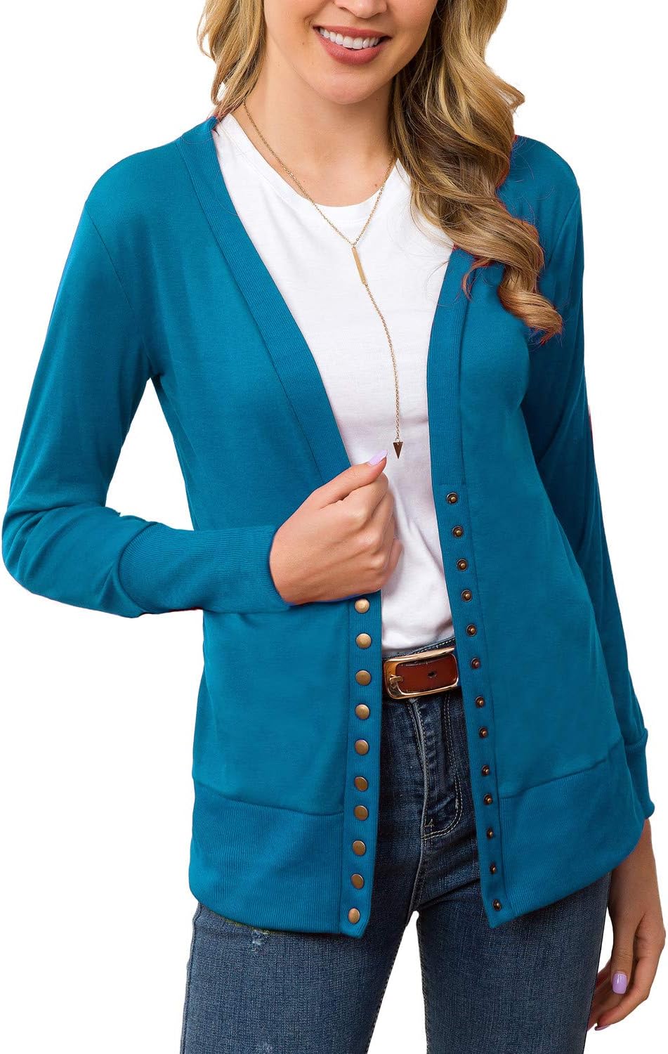 Women's S-3XL Solid Button Front Knitwears Long Sleeve Casual Cardigans