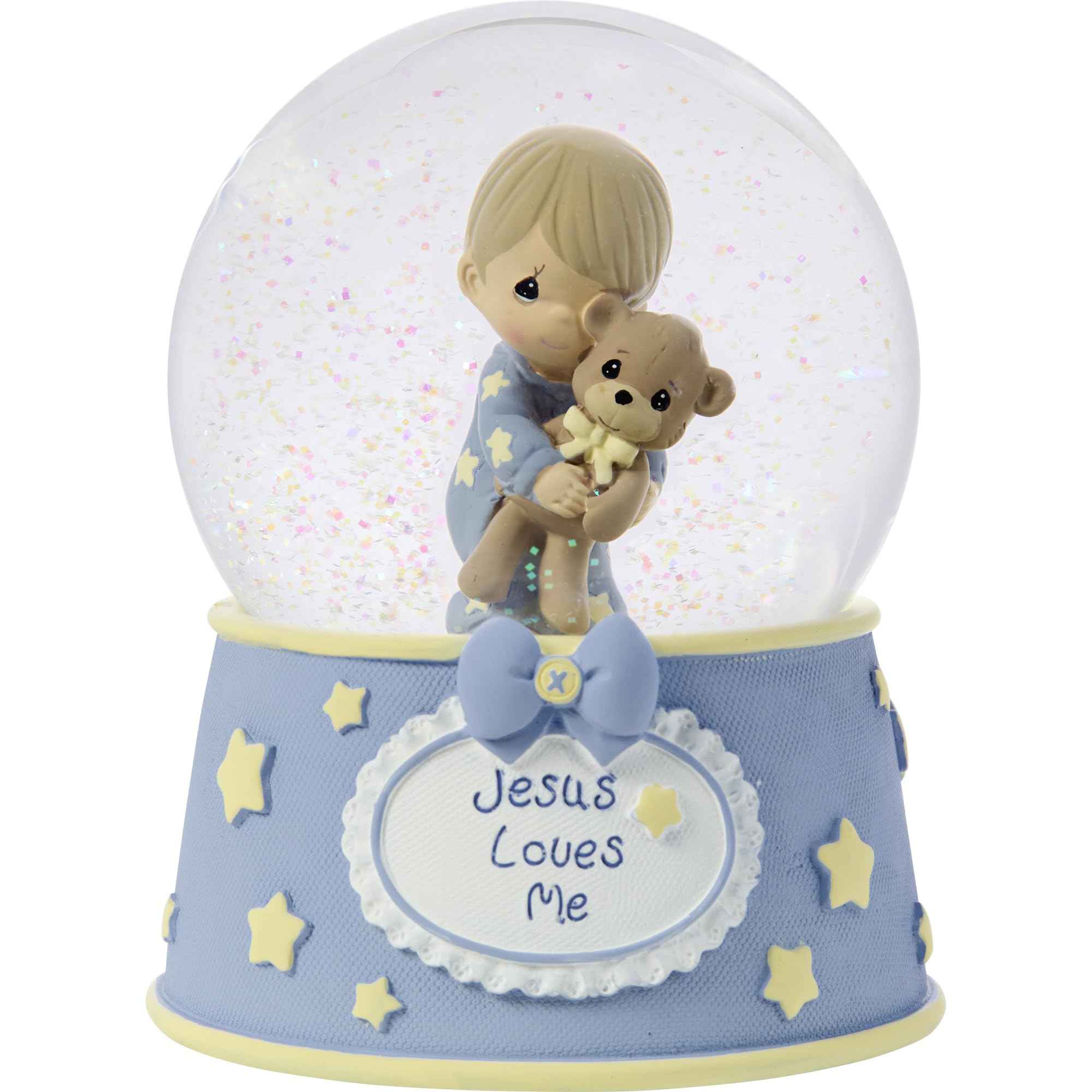 Precious Moments, Jesus Loves Me, Resin/Glass Snow Globe, Boy, Musical, 132103,Multicolor