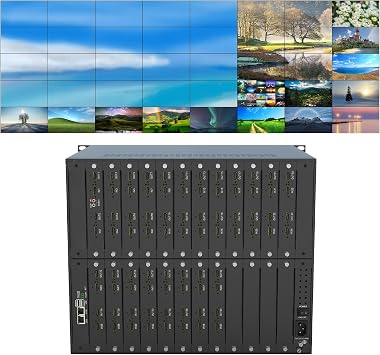 40x40 Custom Video Wall Controller 4K HDMI Matrix Switch with Web GUI,40 in 40 Out Switcher Splitter,5x8,6x6,TV Splicing Display Processor,Multi-Viewer,Open Window,Input,Output,Zoom,Stretch