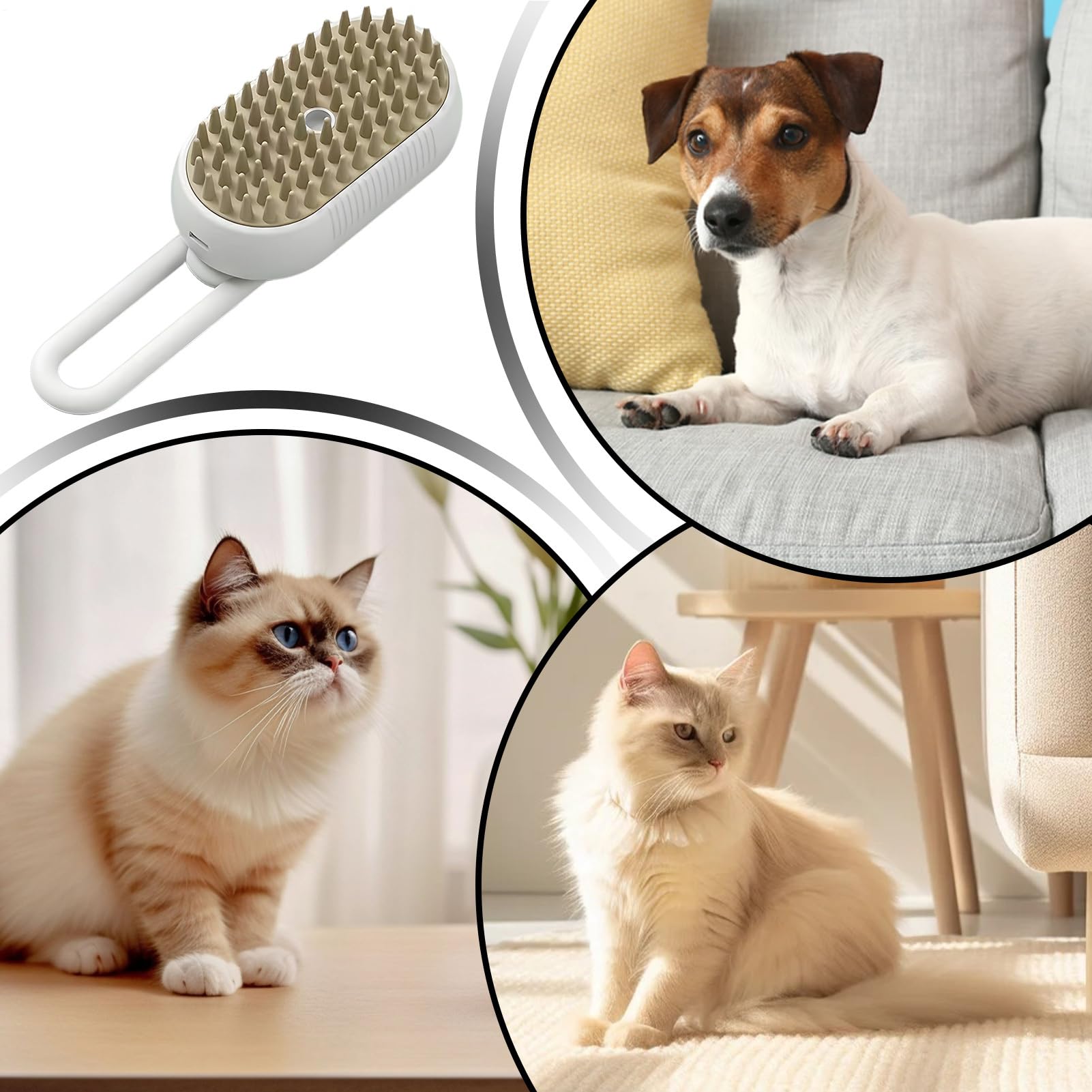 Spazzola a vapore per cani, massaggiatore per cuccioli con ricarica USB, silenzioso, delicato e silenzioso, per coniglietto, , cucciolo, doccia, casa, viaggi, attività all'aperto e al