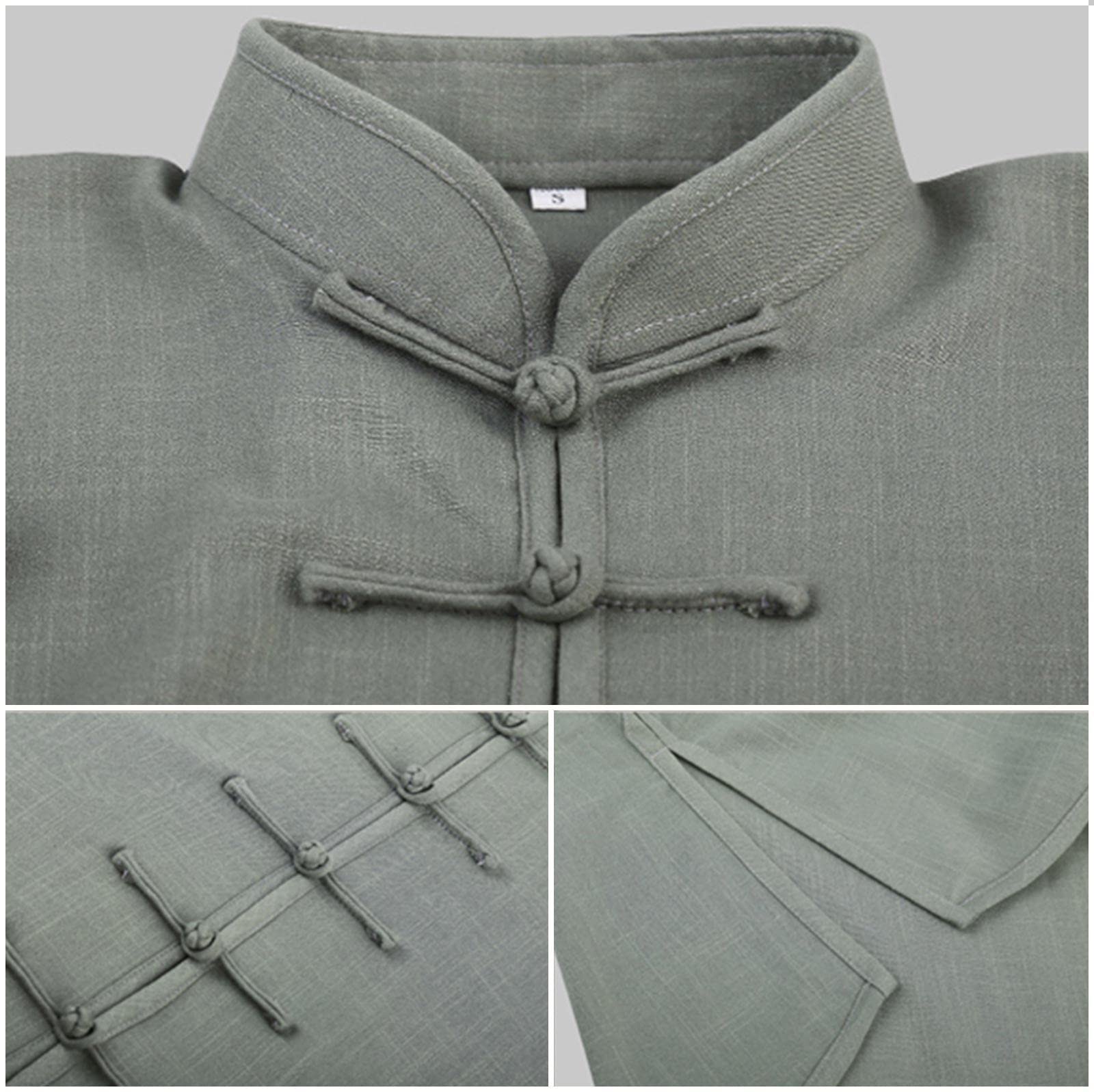 Traje de Tai Chi de Manga Larga Kung Fu Traje Mujer Hombre Ropa De Artes Marciales Algodón y Lino Kung Fu y Wing Chun Ropa,Black-L