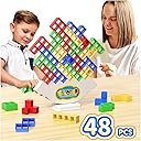 48 Pcs Game Gifts, Balance Stacking Blocks Game,Perfect for Family, Parties, Travel,Boys Girls Gifts,Novelty Toy Gift for Kids or Friends