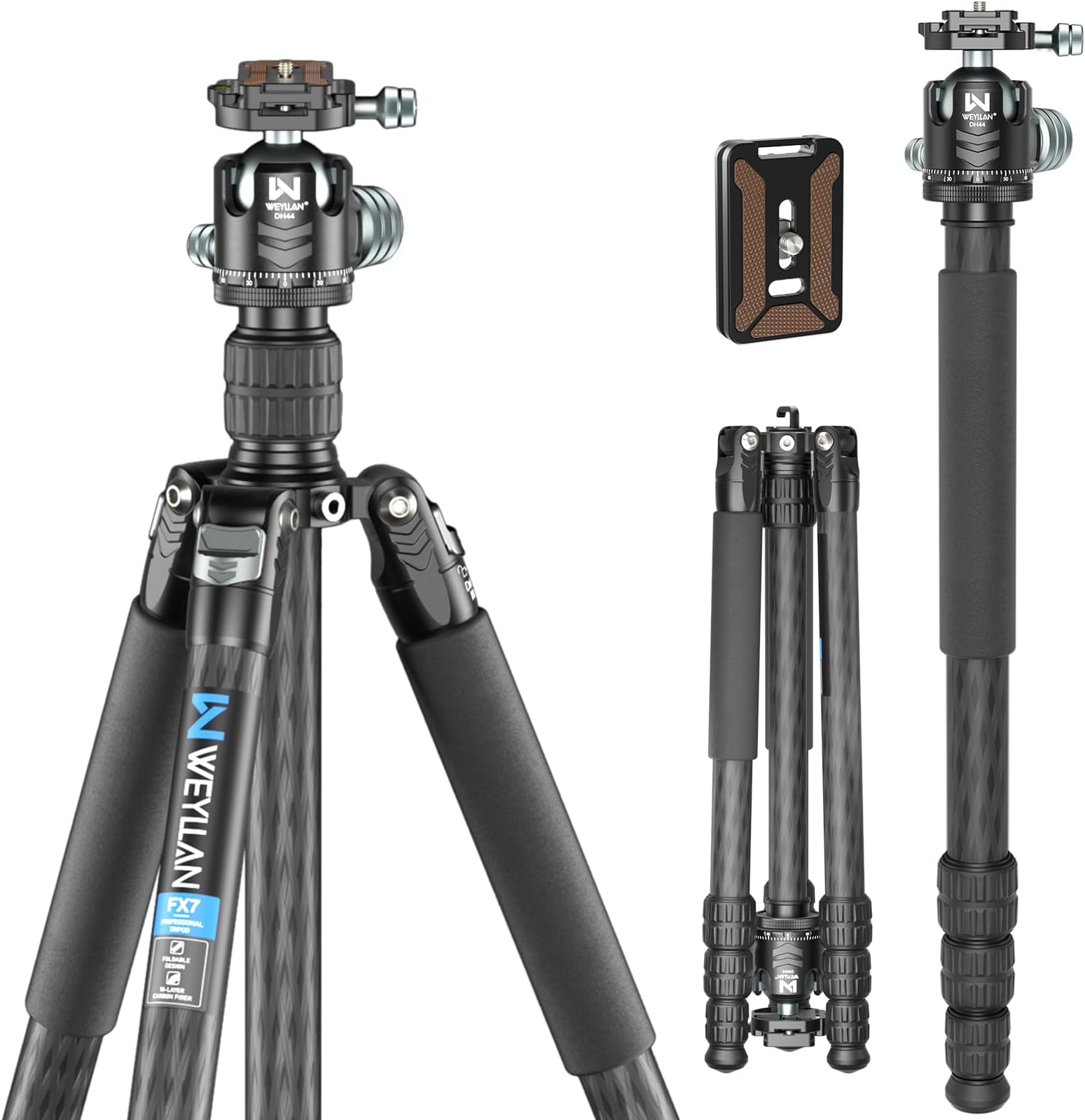Professional Heavy Duty Carbon Fiber Tripod, ARTCISE 72.6