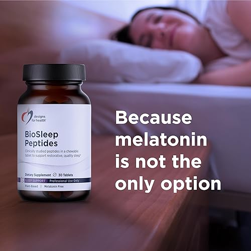 Miniatura 4 de Designs for Health BioSleep - Péptidos de apoyo para dormir para adultos con péptidos a base de plantas - Suplemento vegano + sin OMG + sin