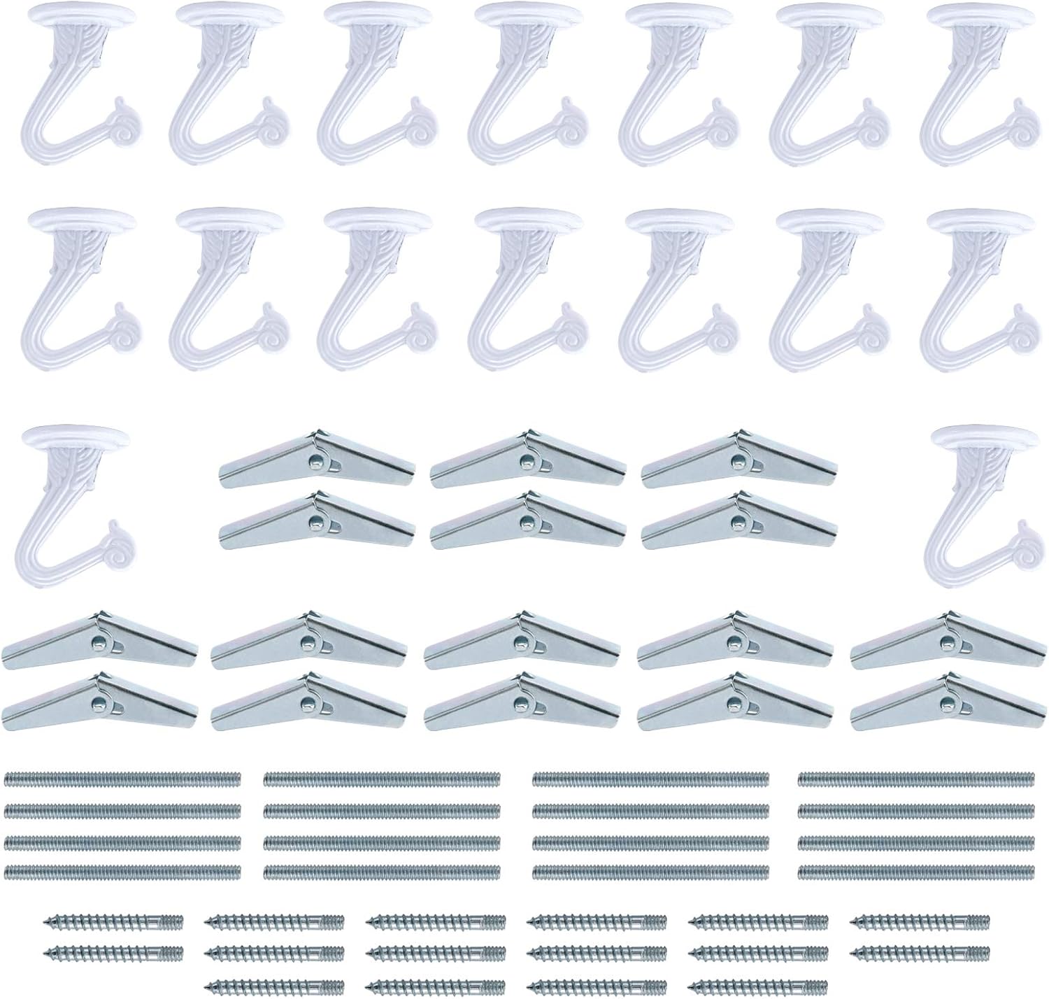 RealPlus 16 Set Ceiling Hooks, Swag Ceiling Hook with Steel Screws