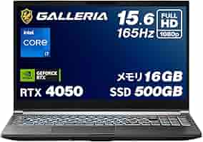 RTX4050 バッテリー◎ 15.6 ドスパラ ゲーミング ノートPC Galleria  Core Ultra 7 155H windows11 pro 16GB SSD1TB  カメラあり 2K オフィス (C114) RTX4050 バッテリー◎ 15.6 ドスパラ ゲーミング ノートPC Galleria
