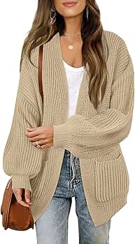 トップス GRANCY distractiondesign big cardigan M Amazon.com: Womens Long Sleeve Chunky Knit Cardigan Open