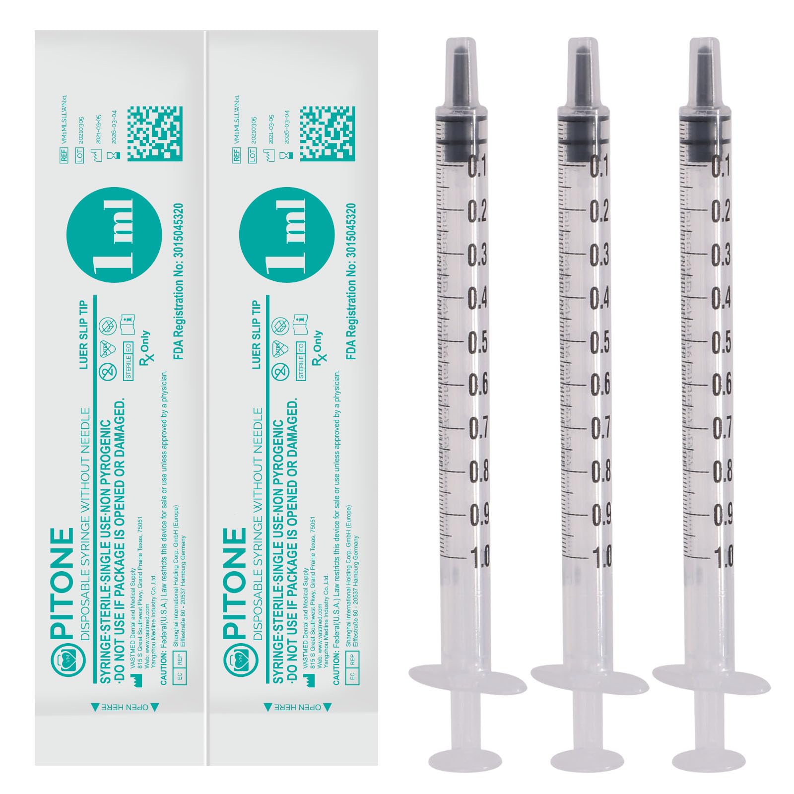 Omnia Disposable 1ml Syringe Without Needle | 100 Pcs Luer Slip Tip Syringes, Sterile Individually Blister Packed | Individually Packaged Oral Syringe for Scientific Labs, Dispensing