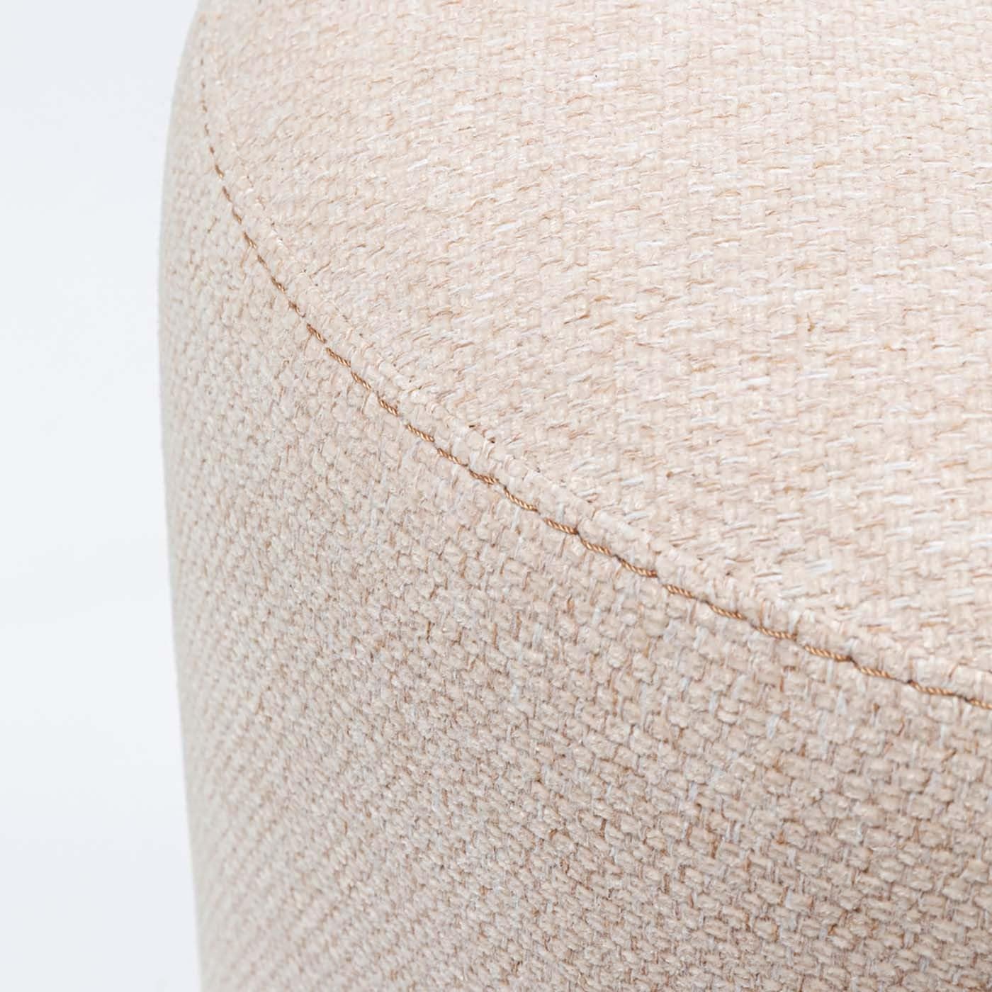 Kare Design Hocker Cherry, Creme/Schwarz, 44x37x37 cm, Sitzhocker, Ablage, Fußablage, Easy-Clean Stoff Bezug, teilweise Handarbeit, Wohnzimmer