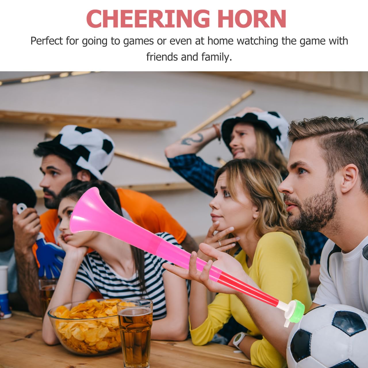 BESPORTBLE 4 trompetas para reuniones deportivas y juegos de fútbol, bocinas de animación fuertes y seguras para fiestas y eventos al aire libre, color aleatorio