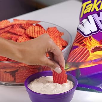 Takis Fuego Waves - Sharing Size Bag Hot Chili Pepper & Lime Flavored Extreme Spicy Wavy Potato Chips