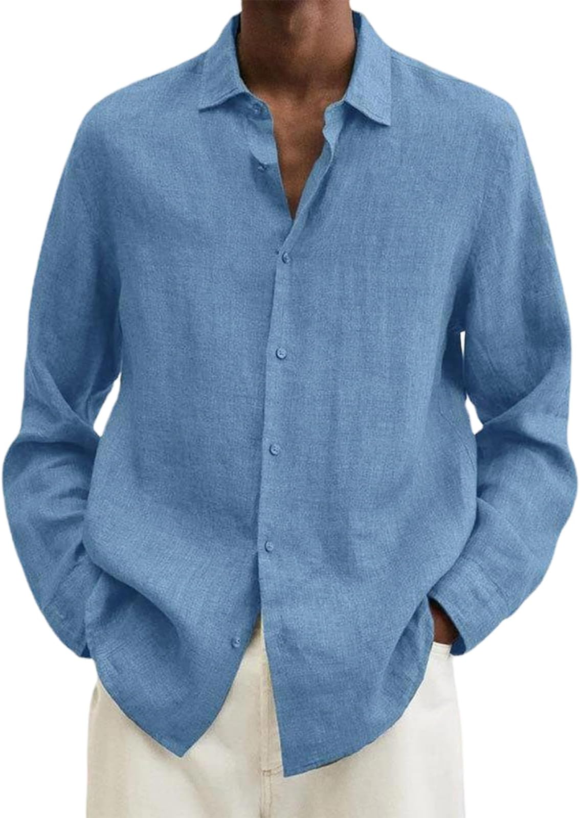 Linen Shirts for Men Button Down Plus Size Long Sleeve Shirts Summer Big and Tall Boho Beach Oversized Hawaiian Shirt