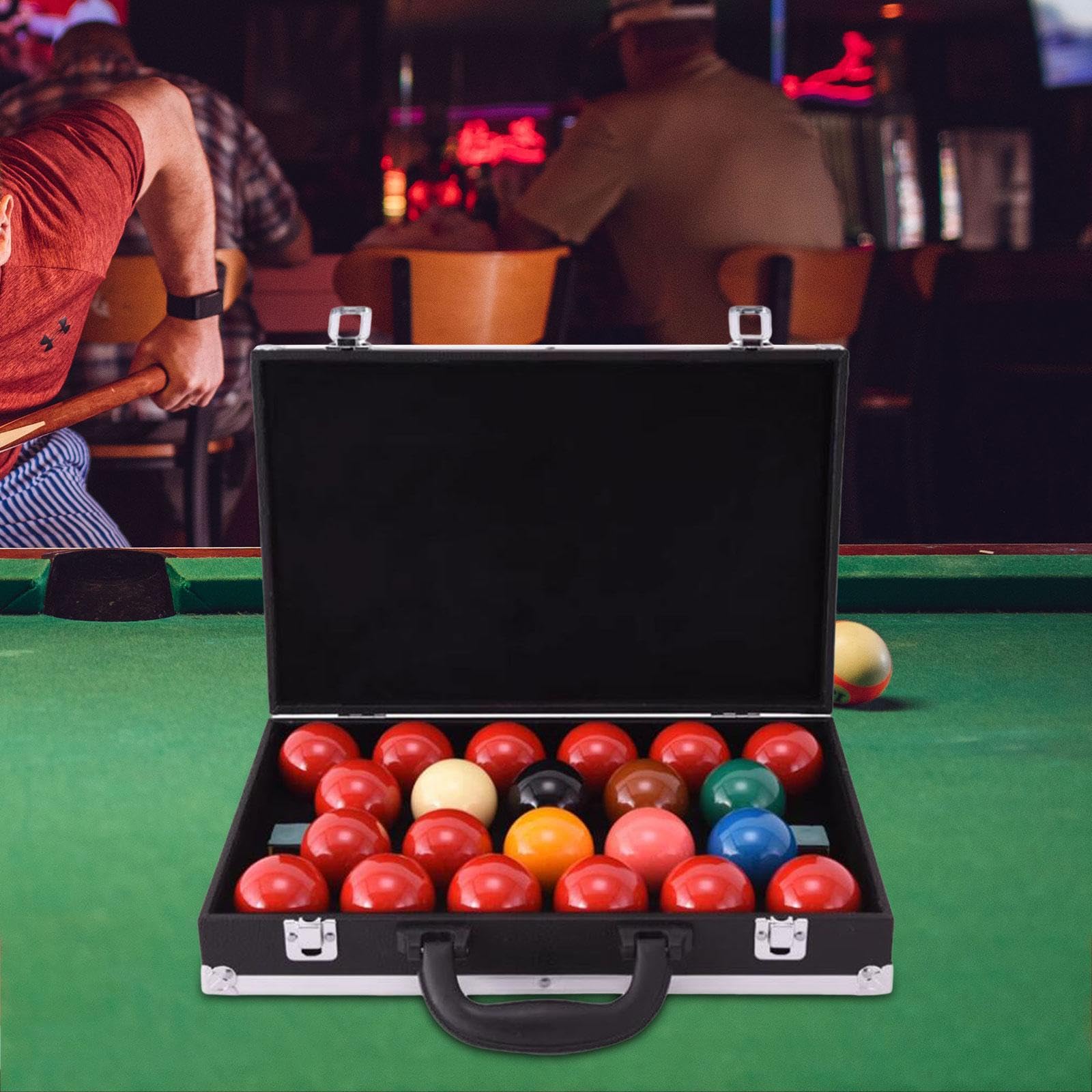 Caja de Almacenamiento de Bolas Billar, portátil, Suave y Acolchada, Ligera, Organizador Equipos, contenedor para Viajes en Interiores, Estuche Transporte para Piscina, Accesorios,