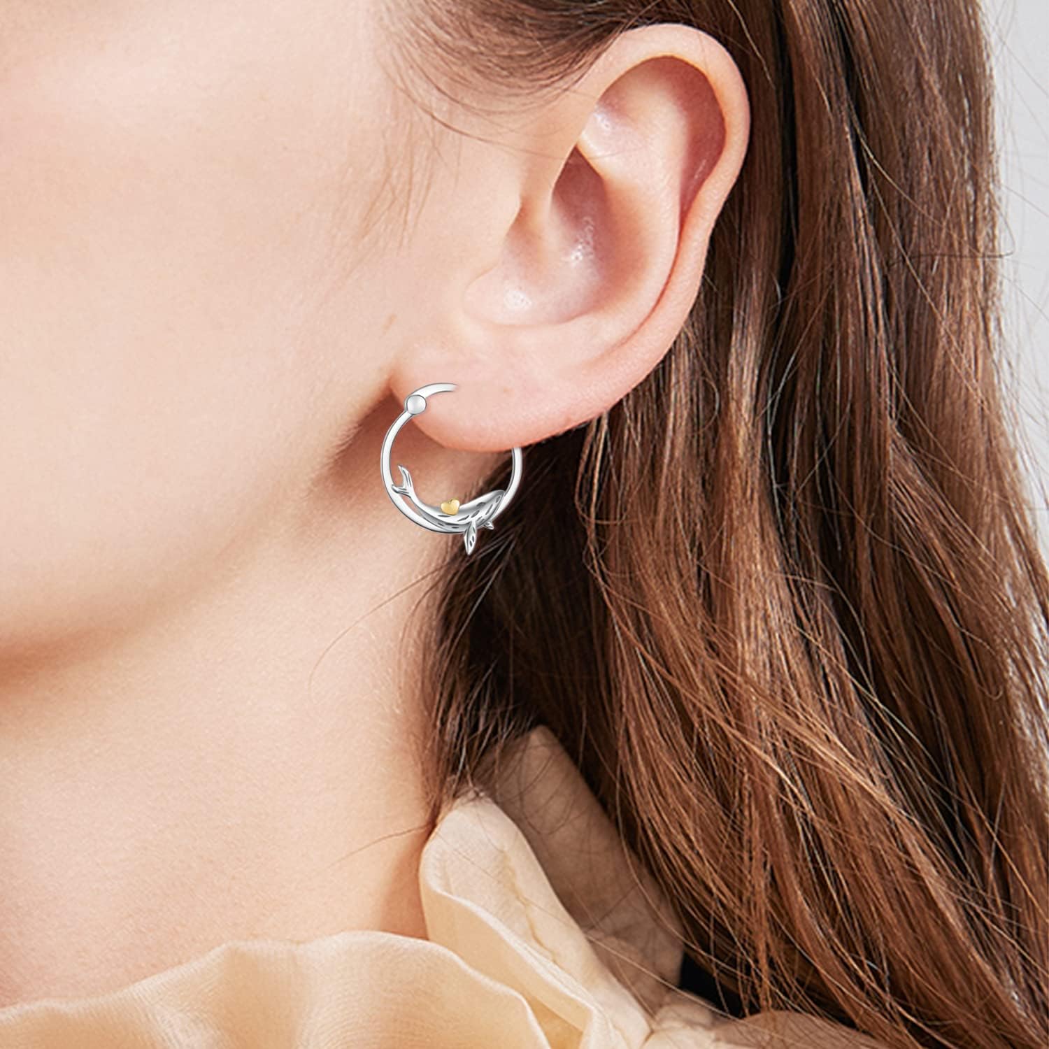 Sloth/Fox/Ocean Whale/Elephant/Chicken Hoop Earrings 925 Sterling Silver Cute Animal Hoop Earrings Animal Jewelry Gifts for Women Girls Daughter - Image 5