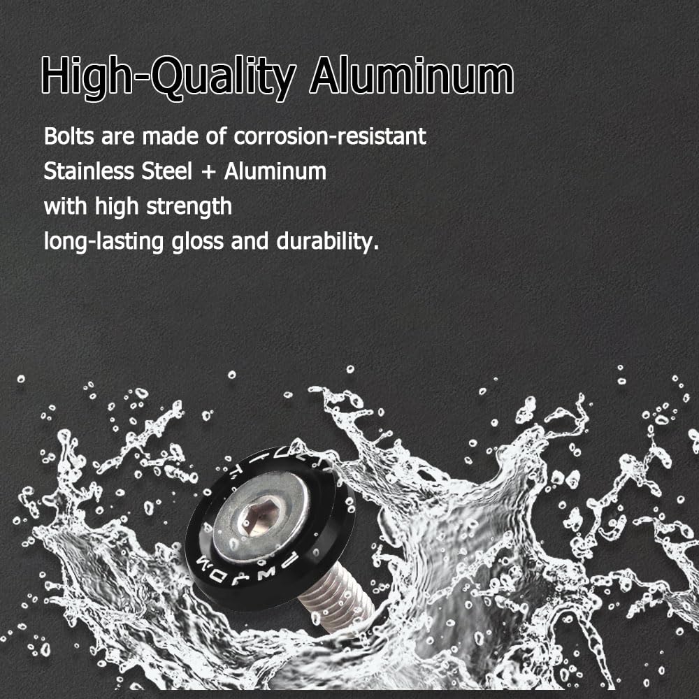 OUHL 20PCS Aluminum Bumper Fender Washer M6 T6 Grade CNC Billet Engine Bay Dress Up Kit (Black - View #11