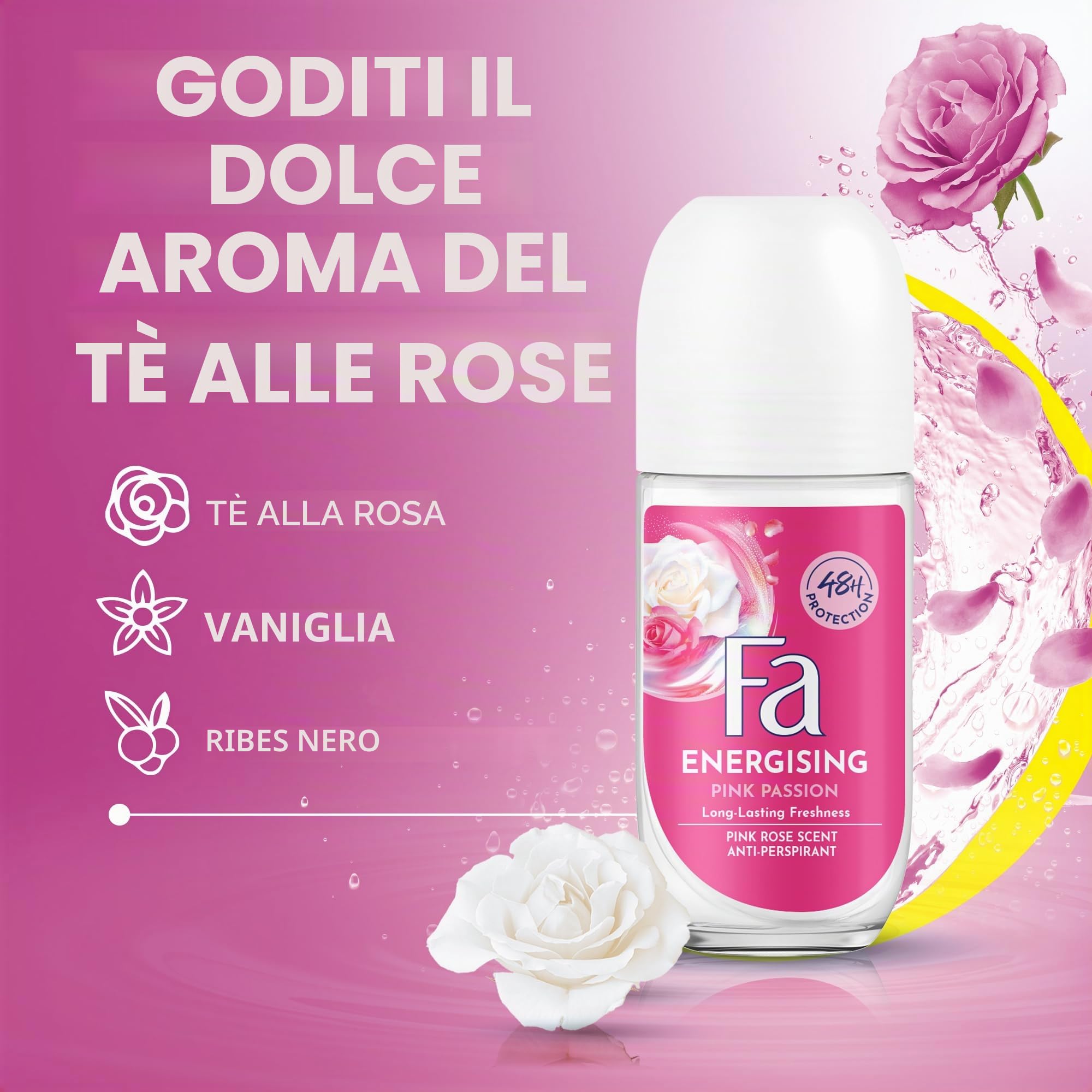 Fa - Deodorante Roll-On Pink Passion - 50 ml (confezione da 6) Totale: 300 ml