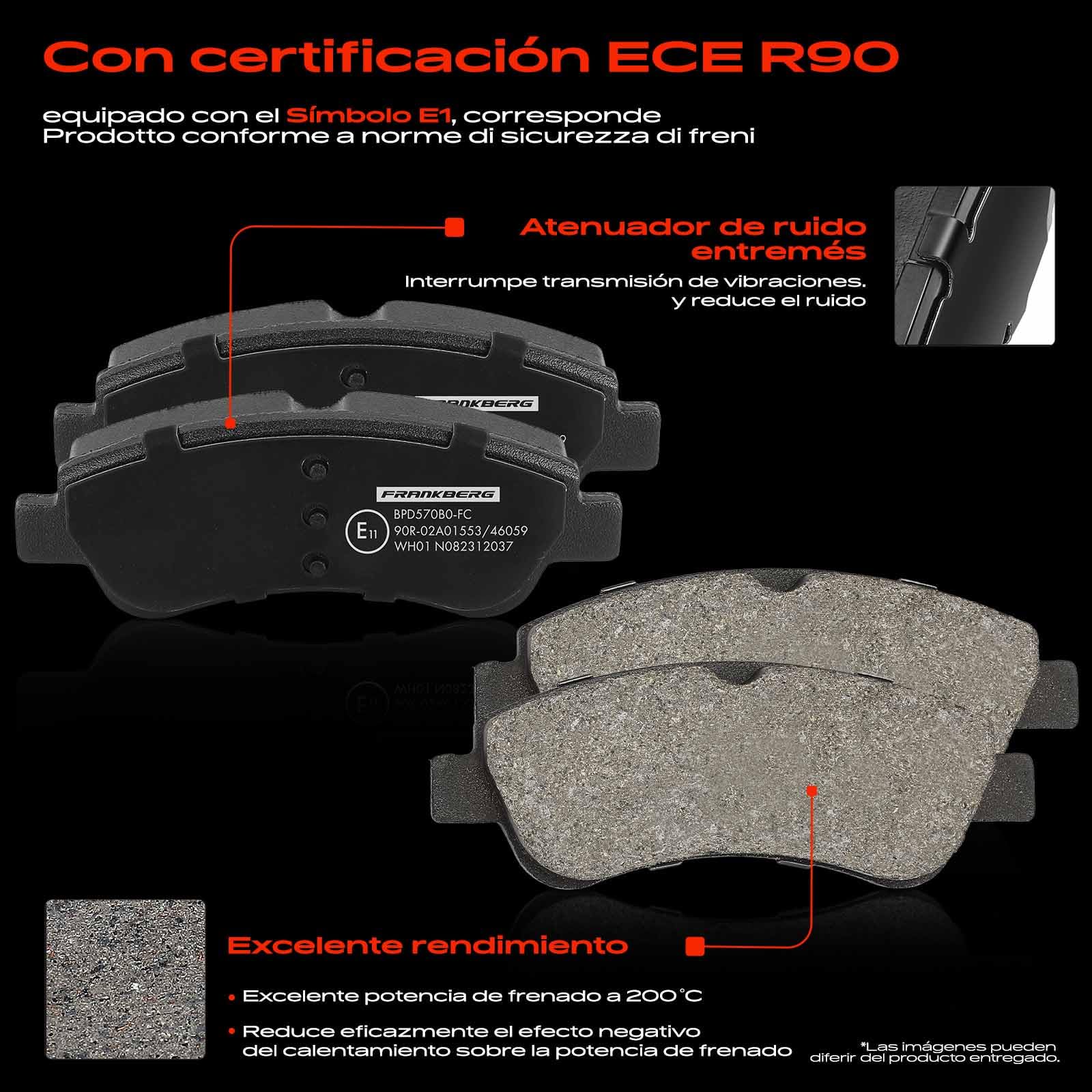Frankberg 2 discos de freno + 4 pastillas de freno con lubricante de freno eje delantero compatible con Berlingo/Berlingo First MPV GFK GJK MF 1997-2011 C2 JM JG C3 I FC FN Replace # 1611140680