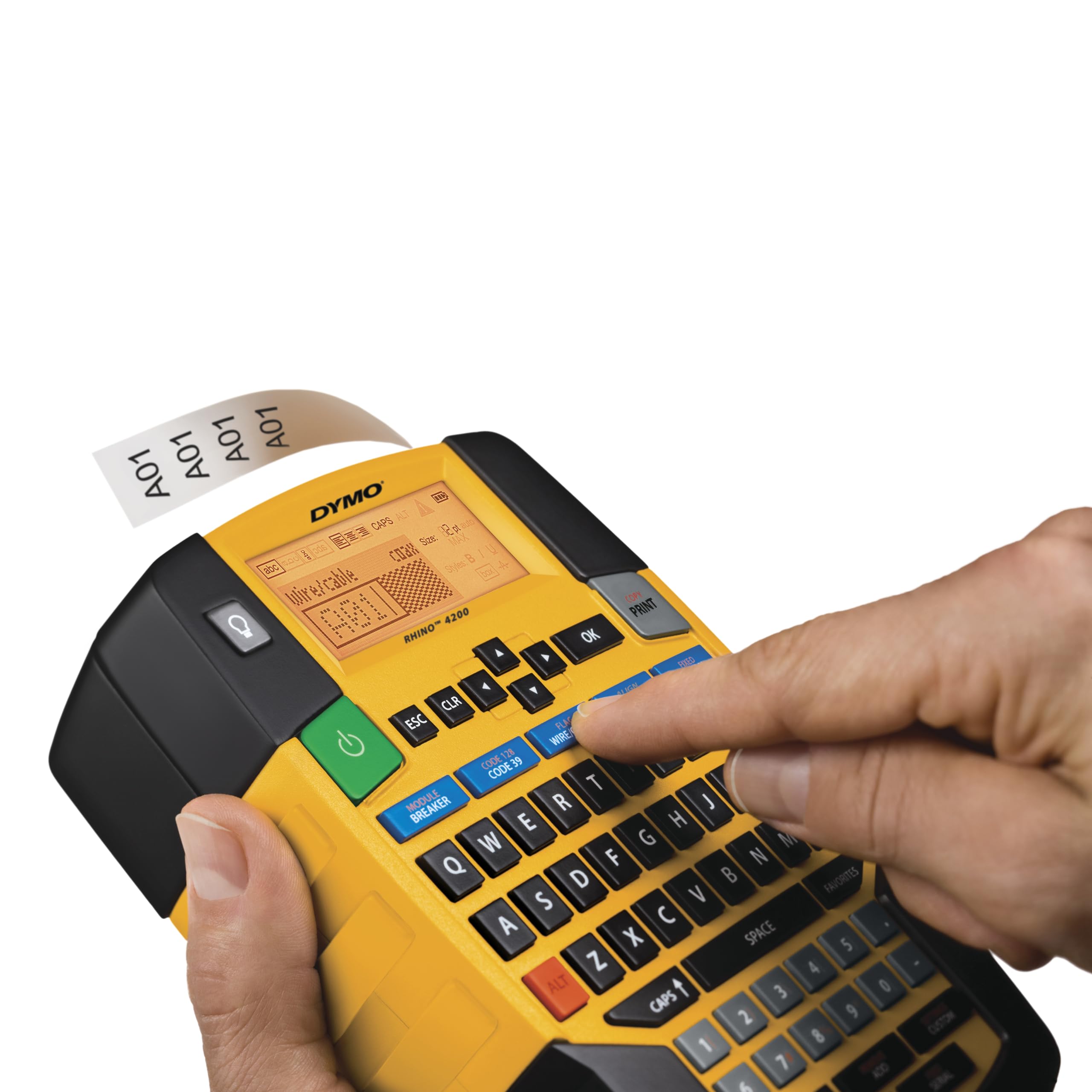 DYMO Rhino etichettatrice industriale multiuso kit con custodia QWERTY Giallo