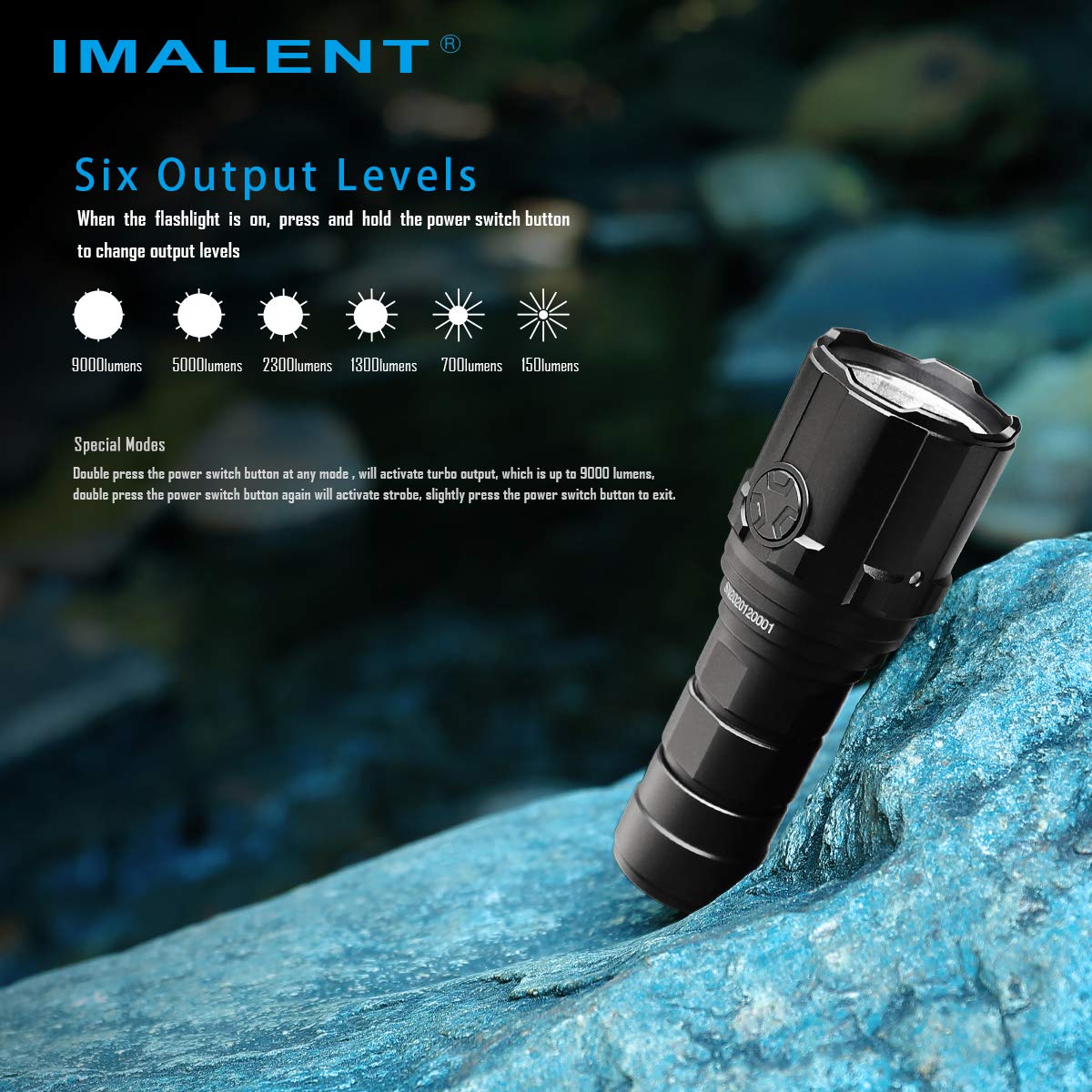 IMALENT R30C Small Rechargeable LED Torch 9000 Lumens, Super