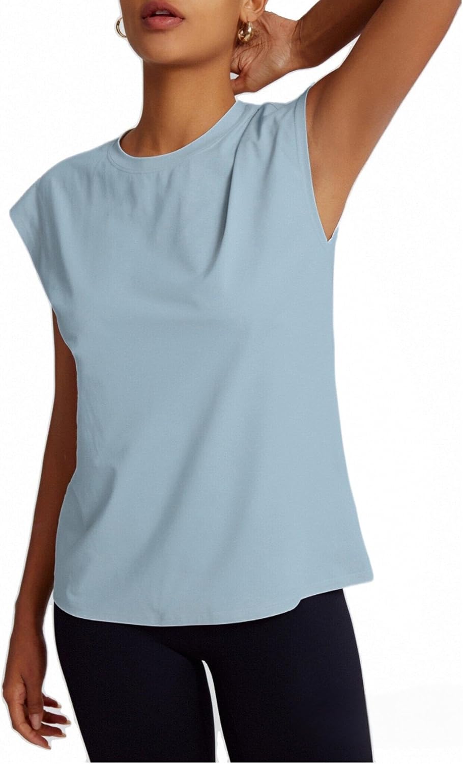 Women's Moisture Wicking Athletic Shirts - Tennis Pickleball Tops, Gym Workout Tee with Cap Sleeve, Quick Dry Exercise Shirt