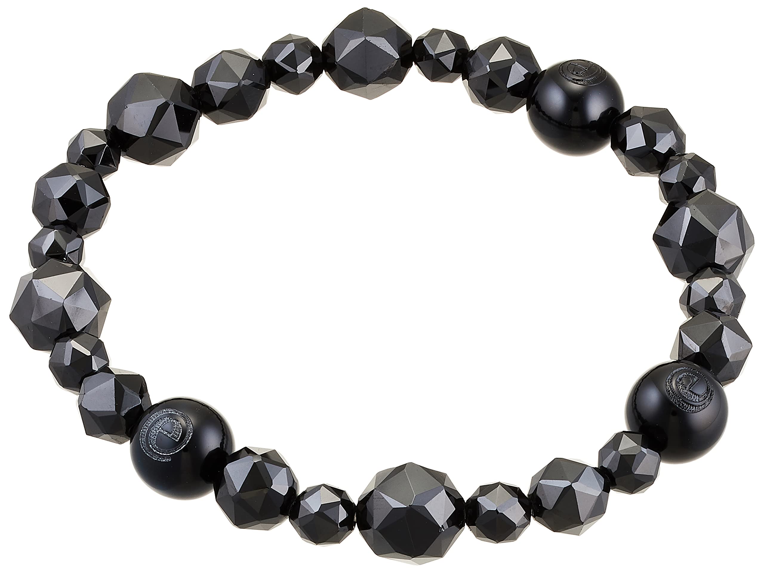 Amazon | バランスe天然石ブレスレット500 オールブラックスピネル L  