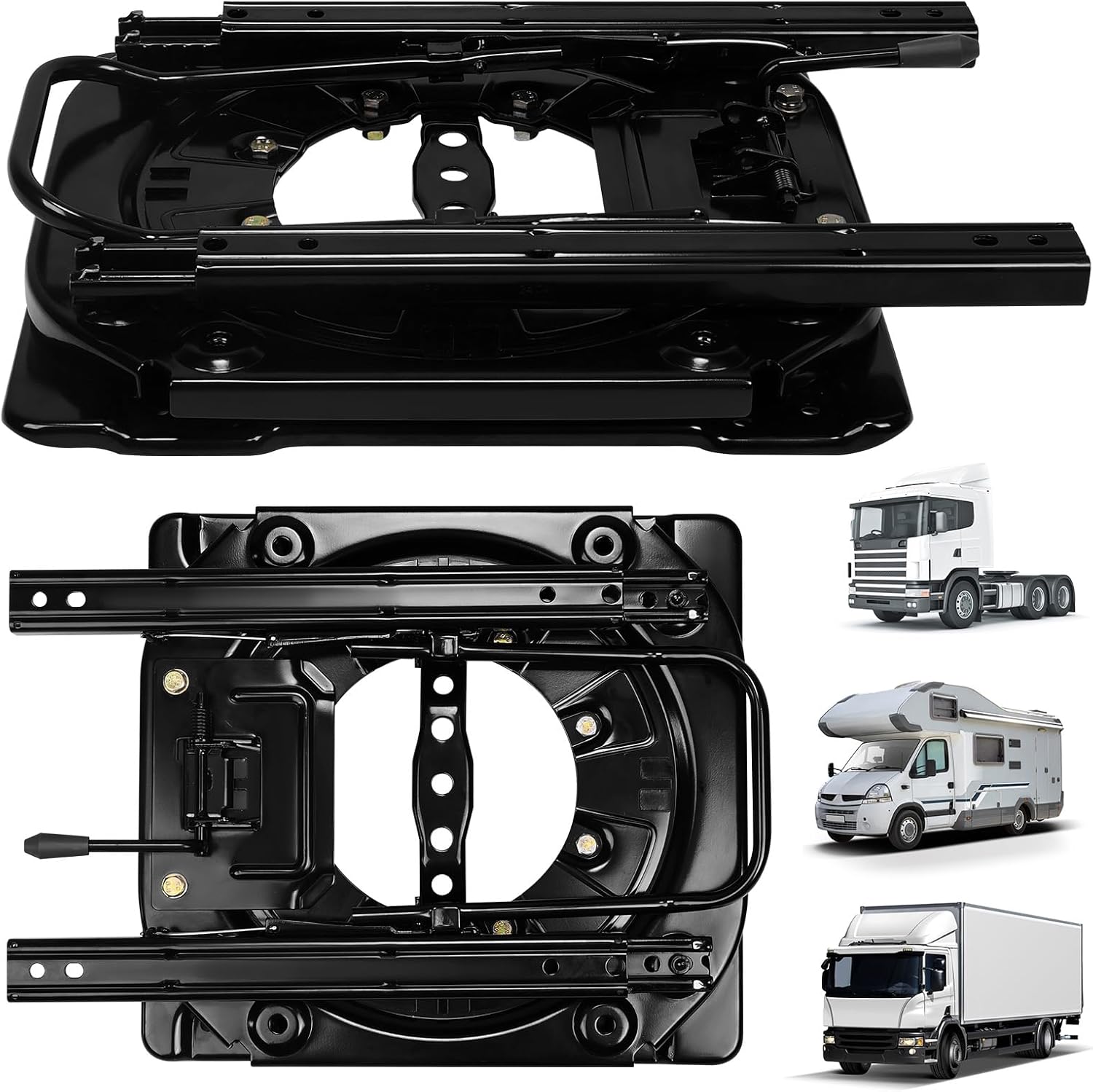 3mm Steel Plate Heavy Duty Seat Swivel Base 360 Degree Rotatable Seat Conversion Base W/Slider Car Chair Swivel Base for RV Van Camper Boat Truck Bus