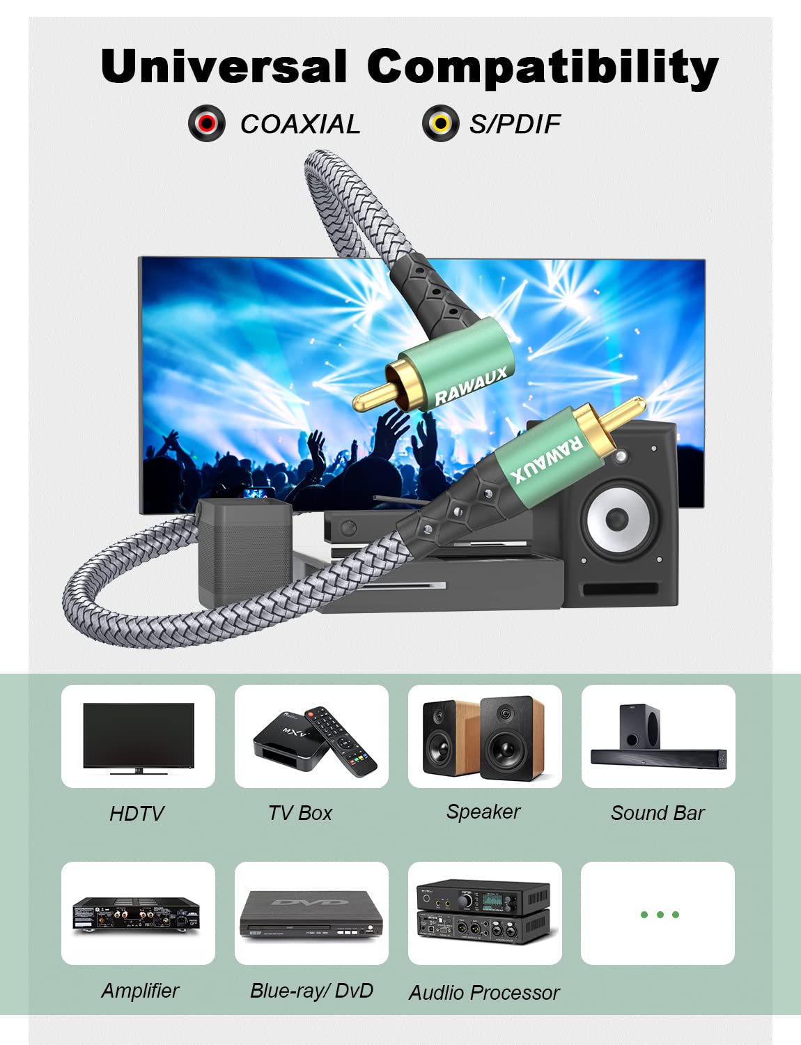 Cavo Audio RCA 90 Gradi 10M, Cavo Audio Stereo da RCA Maschio a Maschio Cavi Subwoofer Ad Angolo Retto per Amplificatori, Altoparlanti, Soundbar, Sistemi Home Cinema e HiFi
