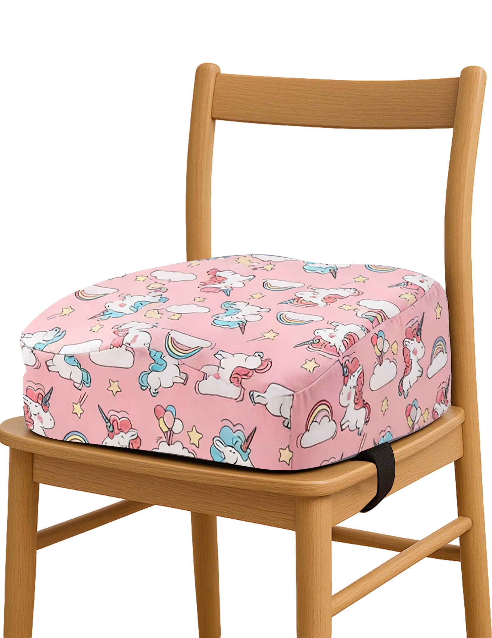Photo 1 of Babelio Ergo-Designed Booster Seat for Kitchen Chair, Promote Proper Upright Posture, Toddler Booster Seat for Dining Table, Removable & Washable Cover, Suitable for 18 Months to 5 Years, Pink Unicorn