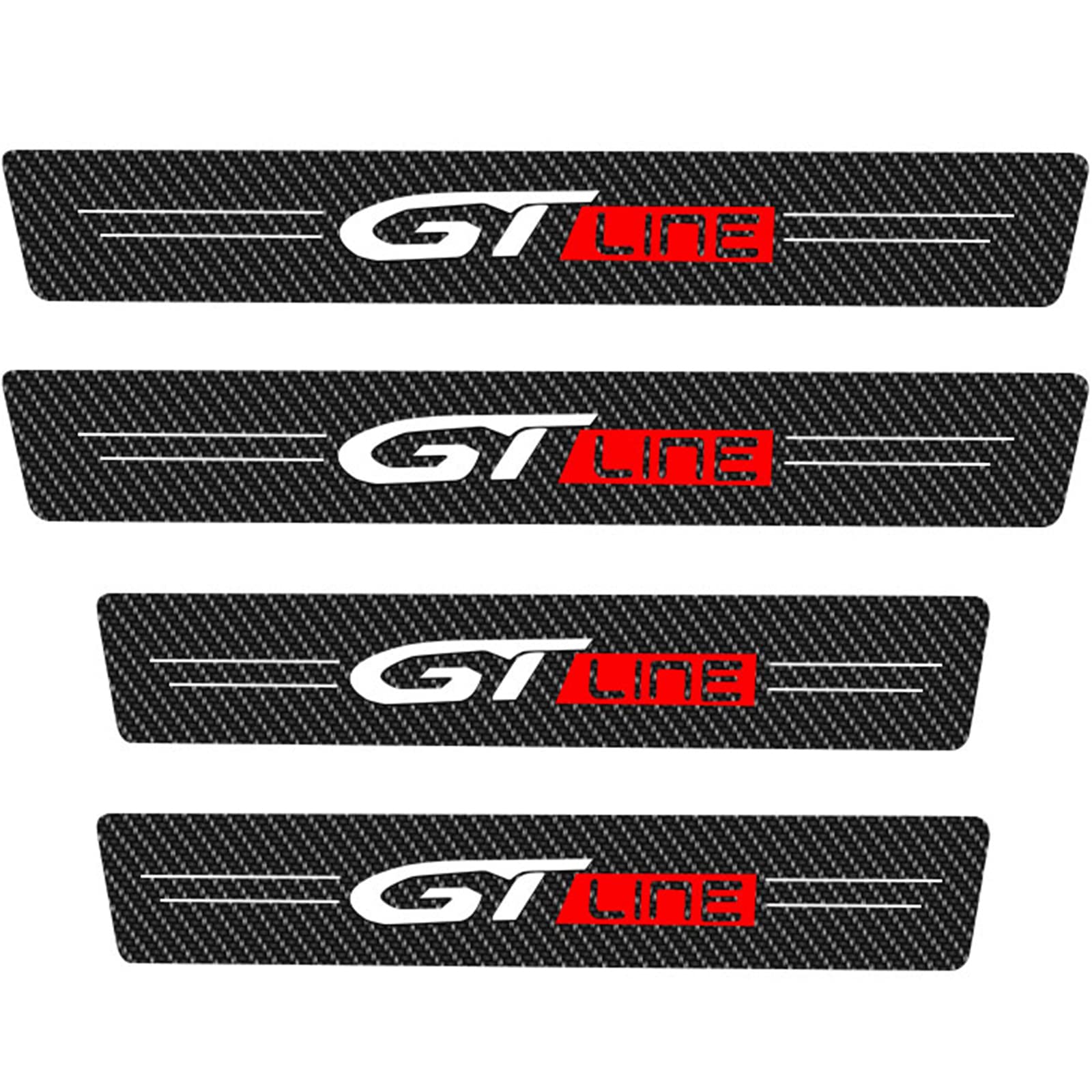 Ldkekdf Gt~Line Eagleg 4Pcs Car Door Sill Protector Kick Plates For Ki-A Rio Sportage X-Line Gt Gt-Line Picanto, Carbon Fiber Scuff Guard Threshold Cover Pedal, Sticker Trim Accessories,