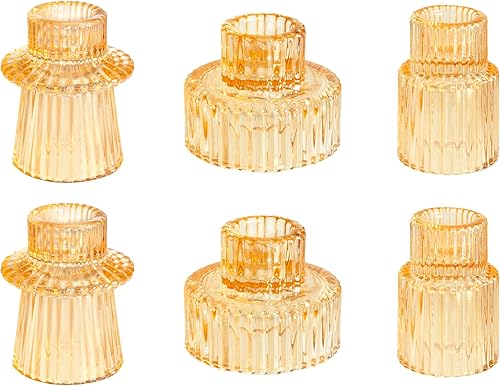 WELLIFE Portavelas dorado 6 piezas