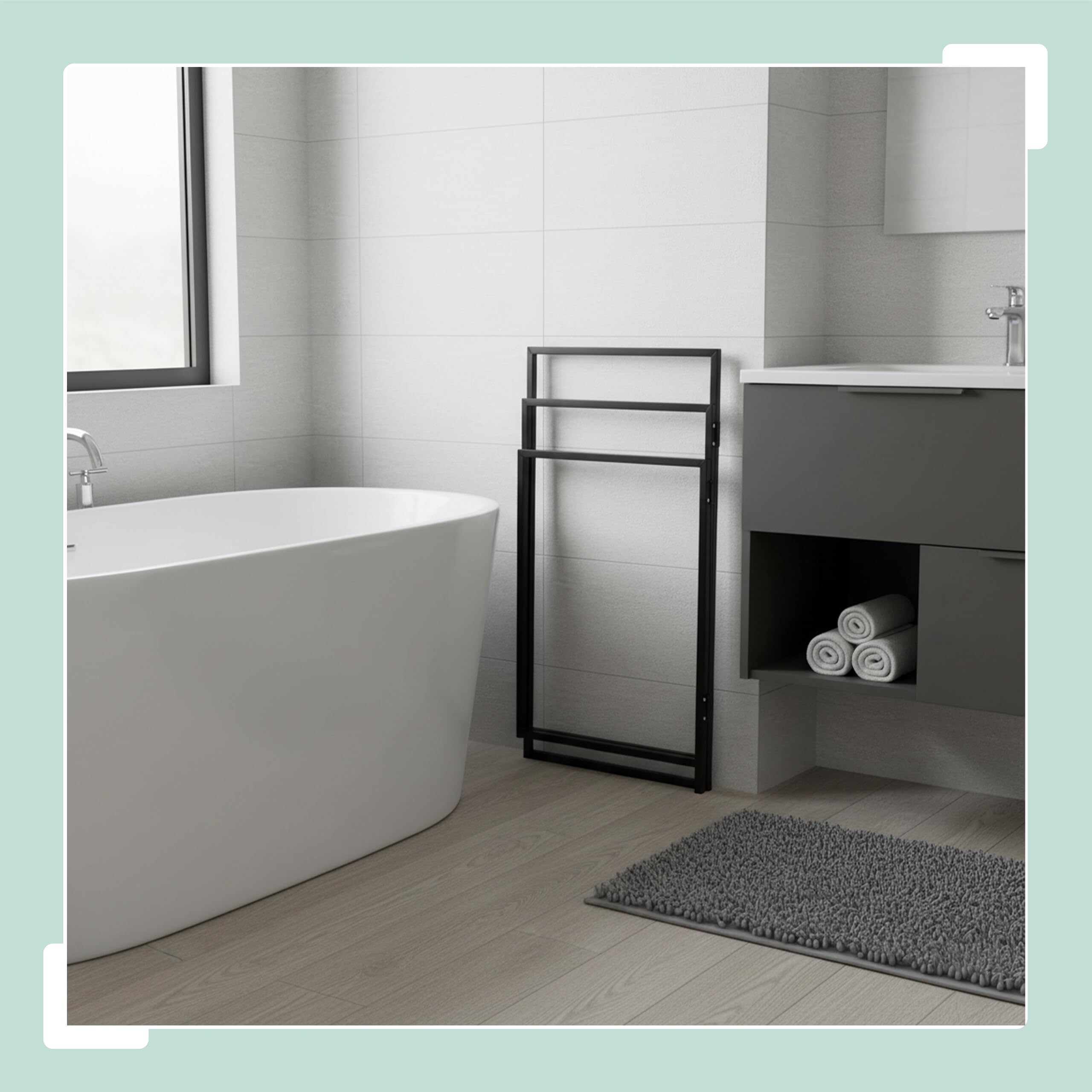 Porte-Serviettes Relaxdays, 3 Bras, Pliable, pour Serviettes & vêtements, H x L : 80 x 44 cm, en Fer, Noir