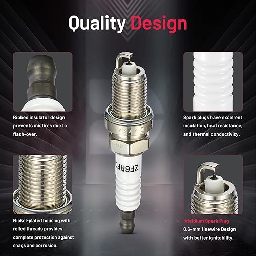 Miniatura 4 de BDFHYK Juego de 6 bujías iridio compatibles con MDX RL TL X5 Dakota Durango Nitro Ram 1500 Sonda Accord Commander Grand Cherokee Liberty 626