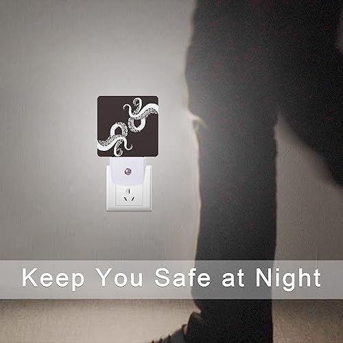 Miniatura 7 de Smoaffly Luz nocturna de pulpo enchufable, luces nocturnas LED con sensor automático, lámpara de noche del atardecer al amanecer, decoración del