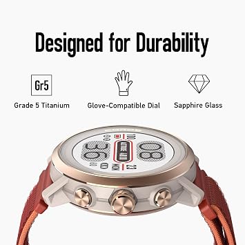 COROS APEX 2 Series Outdoor GPS Watch, 1.2 Sapphire Titanium, On-Wrist Navigation, Offline Maps, Heart Rate Monitor, Track Sleep, Running, Biking, Skiing, Climbing (APEX 2, Coral)