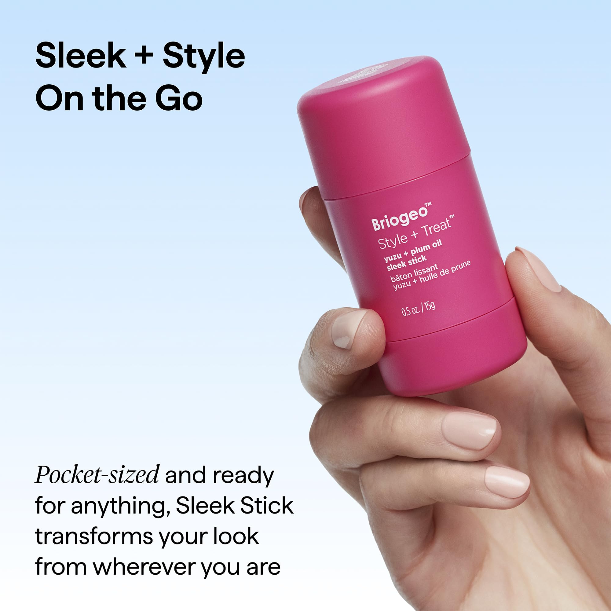 Briogeo Style + Treat Yuzu + Plum Oil Bâton élégant de coiffure, cire végétalienne, non gras, 15 g