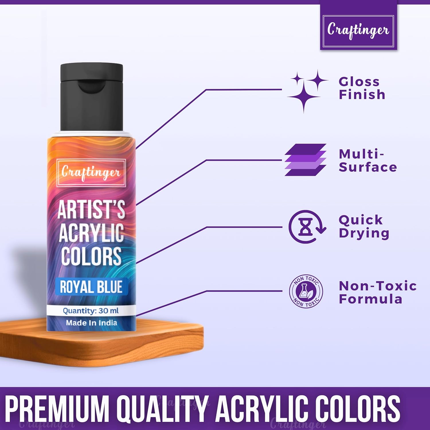12-Sets Acrylic Colours with 30ml Varnish | Each 30ml Pastel & Essential Colors | Multi-Surface color for Canvas, Wood, Glass, Metal, Plastic & More | Set for Adults for Artists, students