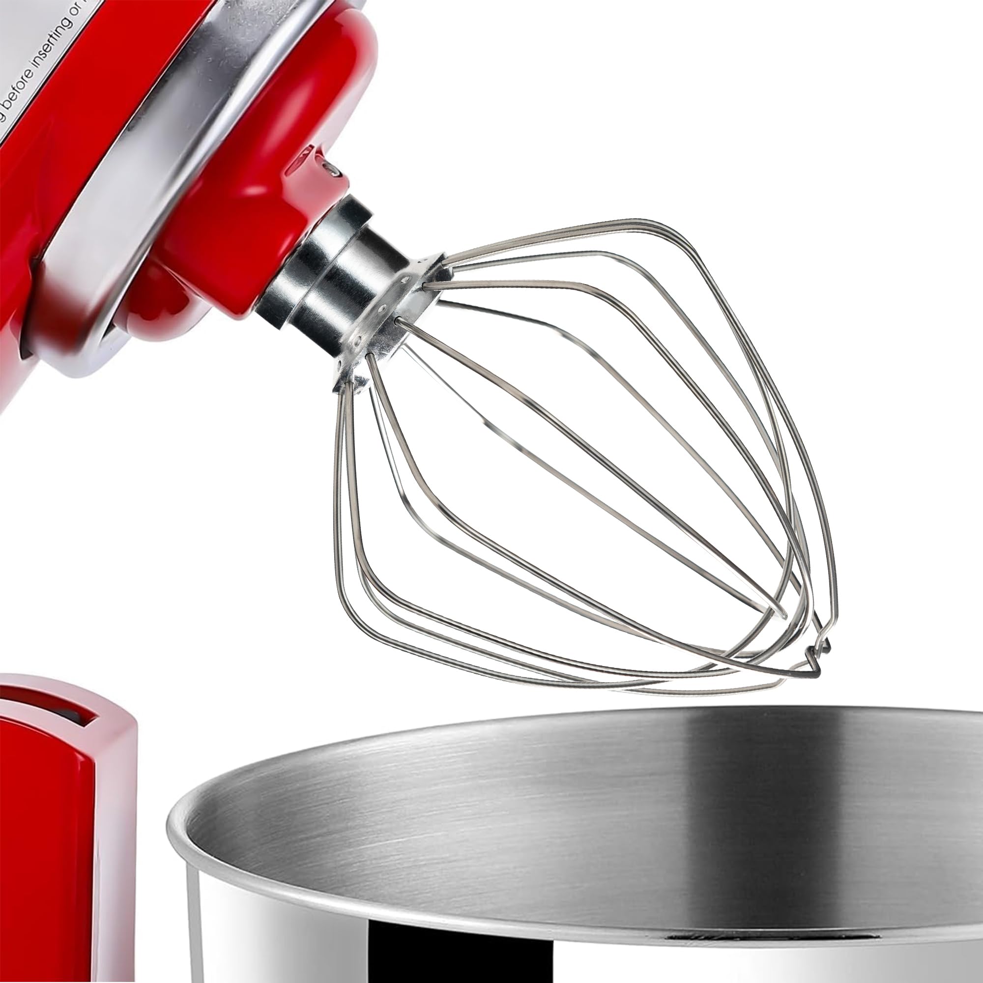 IAGREEA6-Wire Whipped cream Attachment for KitchenAid 4.5-5 Quart Tilt-Head Stand Mixer, K45WW accessory Replacement, Stainless Steel Egg Cream Stirrer, Cake Mayonnaise Whisk, Whipping Egg White