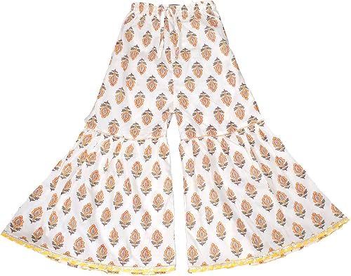 Vista 4 de Chandrakala Conjunto de ropa de fiesta para niños, conjunto de vestido étnico tradicional con parte inferior Kurti para niñas (KG101)