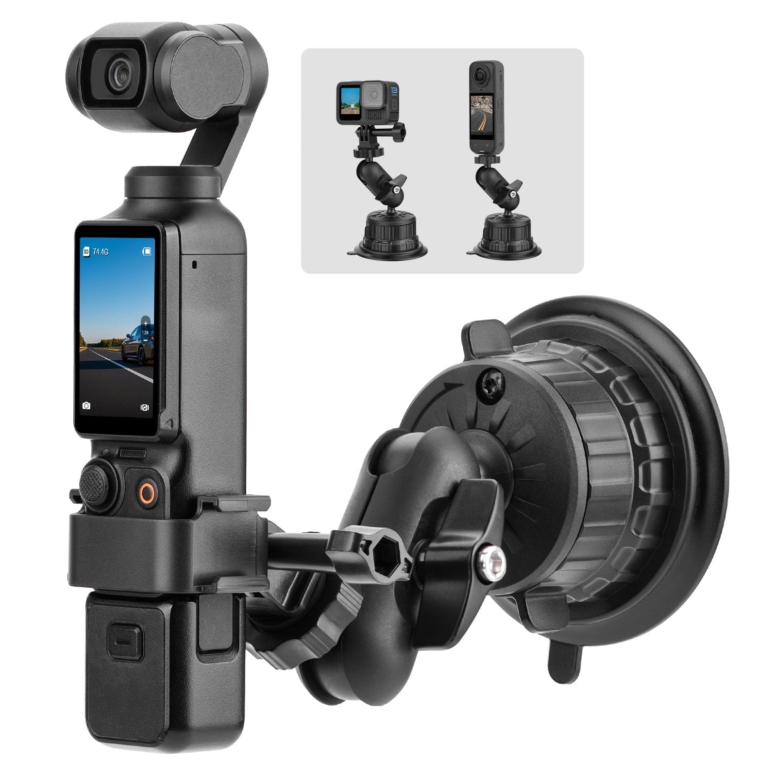 BRDRC Supporto Magnetico Da Collo Per DJI Osmo Pocket 3 E Action Camera - Staffa A Mani Libere Per Video POV E Vlog
