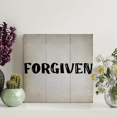 LITTLEGROVE SEEDS Letrero de madera vintage con citas inspiradoras, letrero de madera de perdonado, rústico para pared, decoración de pared para