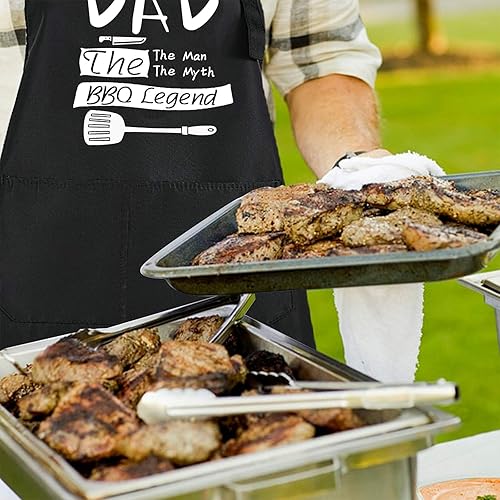 Miniatura 7 de Rosoz Divertidos delantales de cocina ajustables negros para cocinar, para hombres