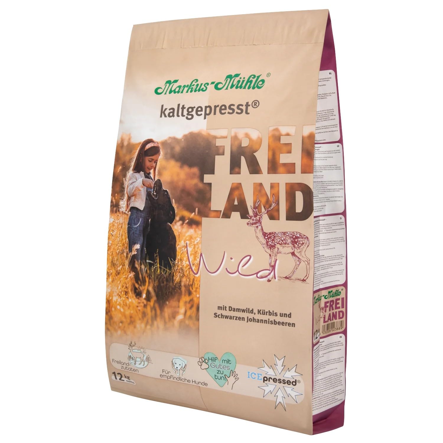 Markus-Mühle Freiland - FREILANDzutaten – Trockenfutter für empfindliche Hunde (Wild, 12 kg)