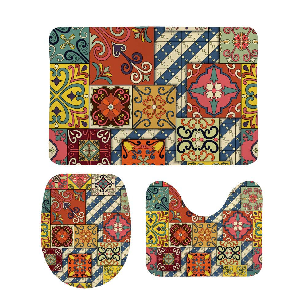 Tapis de bain antidérapant Talavera lot de 3 contre les sols mouillés de cuisine