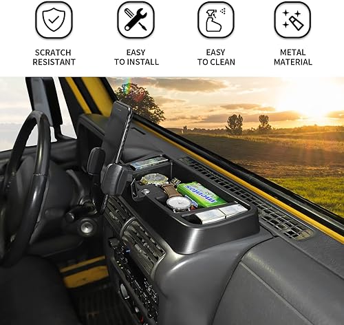 Miniatura 10 de Hoolcar Soporte de radio multifuncional Walkie Talkie para teléfono celular 1997-2006 Jeep Wrangler TJ accesorios, negro