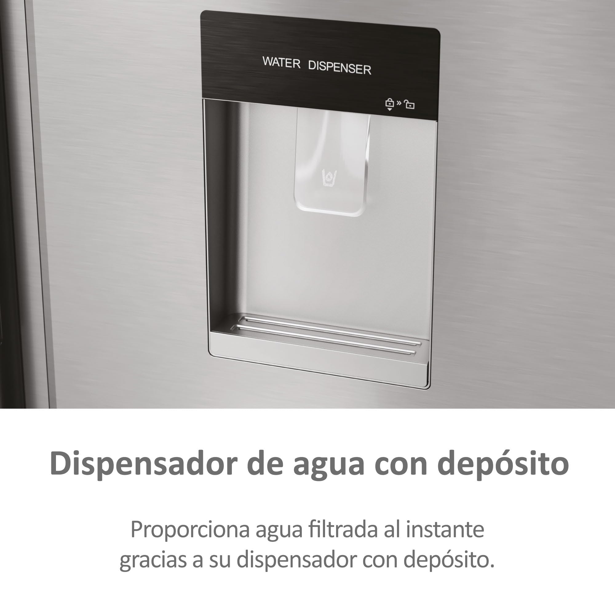 Haier SBS 90 Series 5 HSR5918DWMP - Frigorífico Side by Side, con Dispensador de Agua, Apertura puertas 90 grados, Motor Inverter, Total No Frost, Ancho 90cm, Capacidad XXL 521L, Iluminación LED, Inox