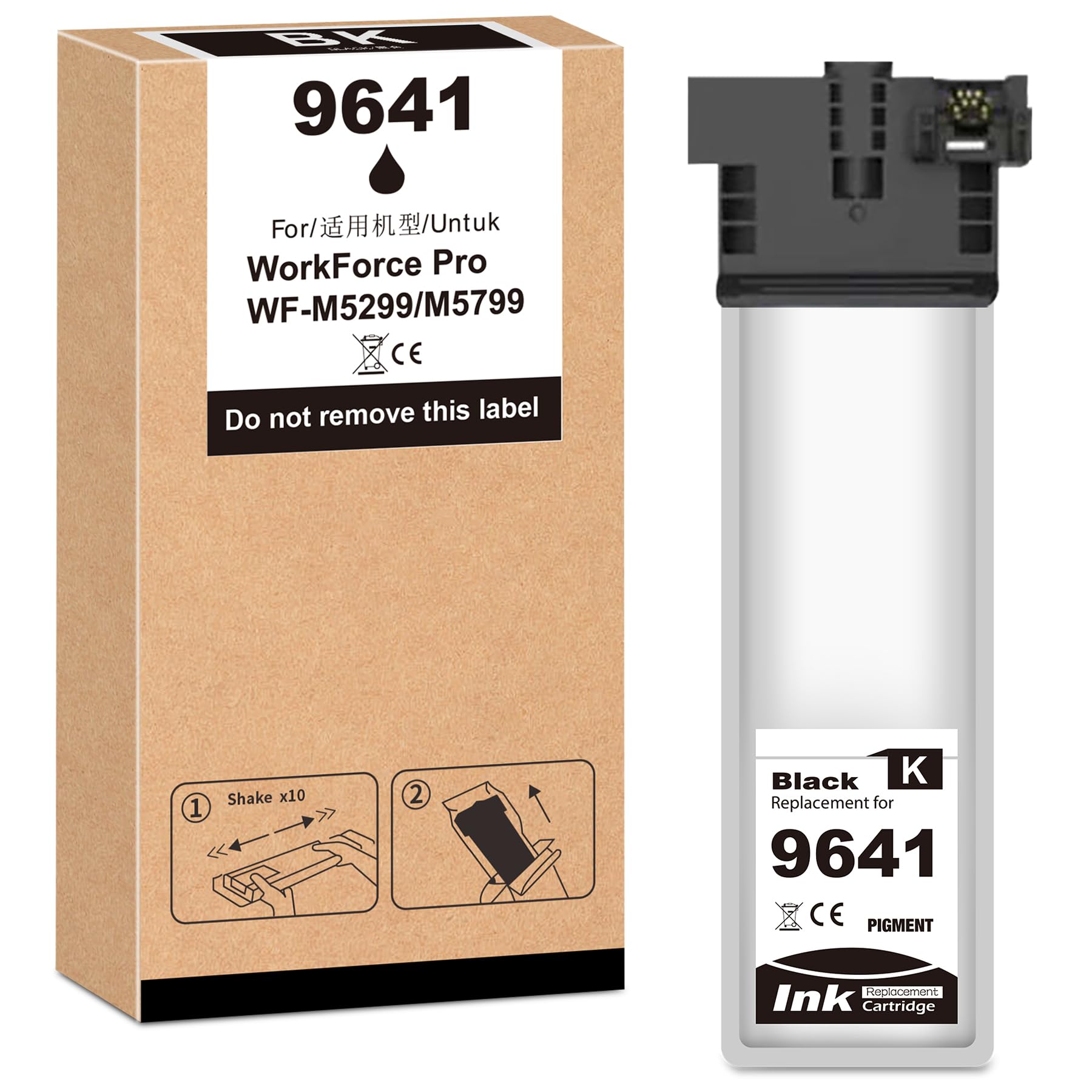 Remanufactured Cartouche d'encre Remplacement pour T9641 C13T964140 Encre pour Workforce Pro WF-M5299DW WF-M5799DWF WF M5299DW WF M5799DWF Imprimante (1 Noir)