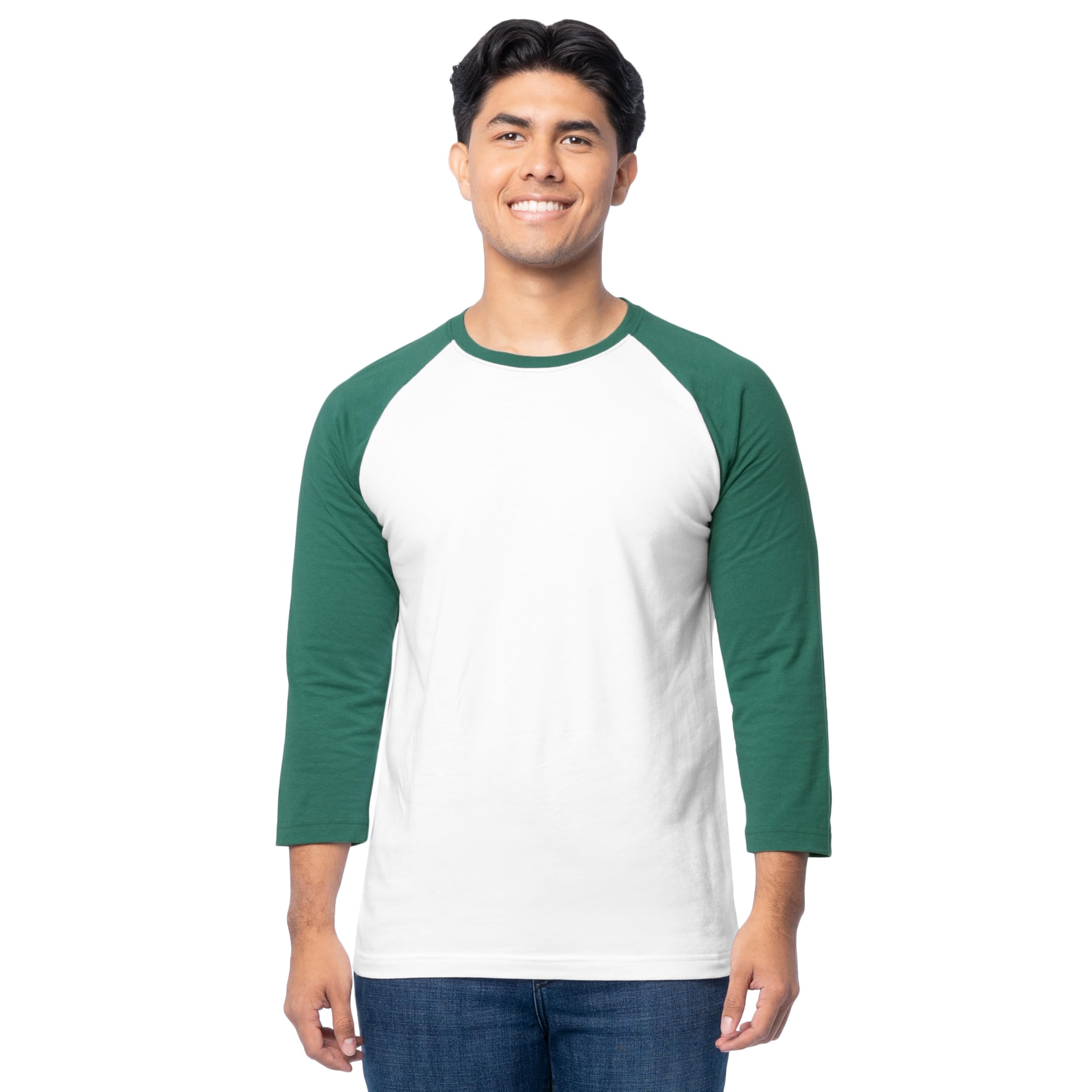 Men's Raglan 3/4 Sleeve Colorblock T-Shirt