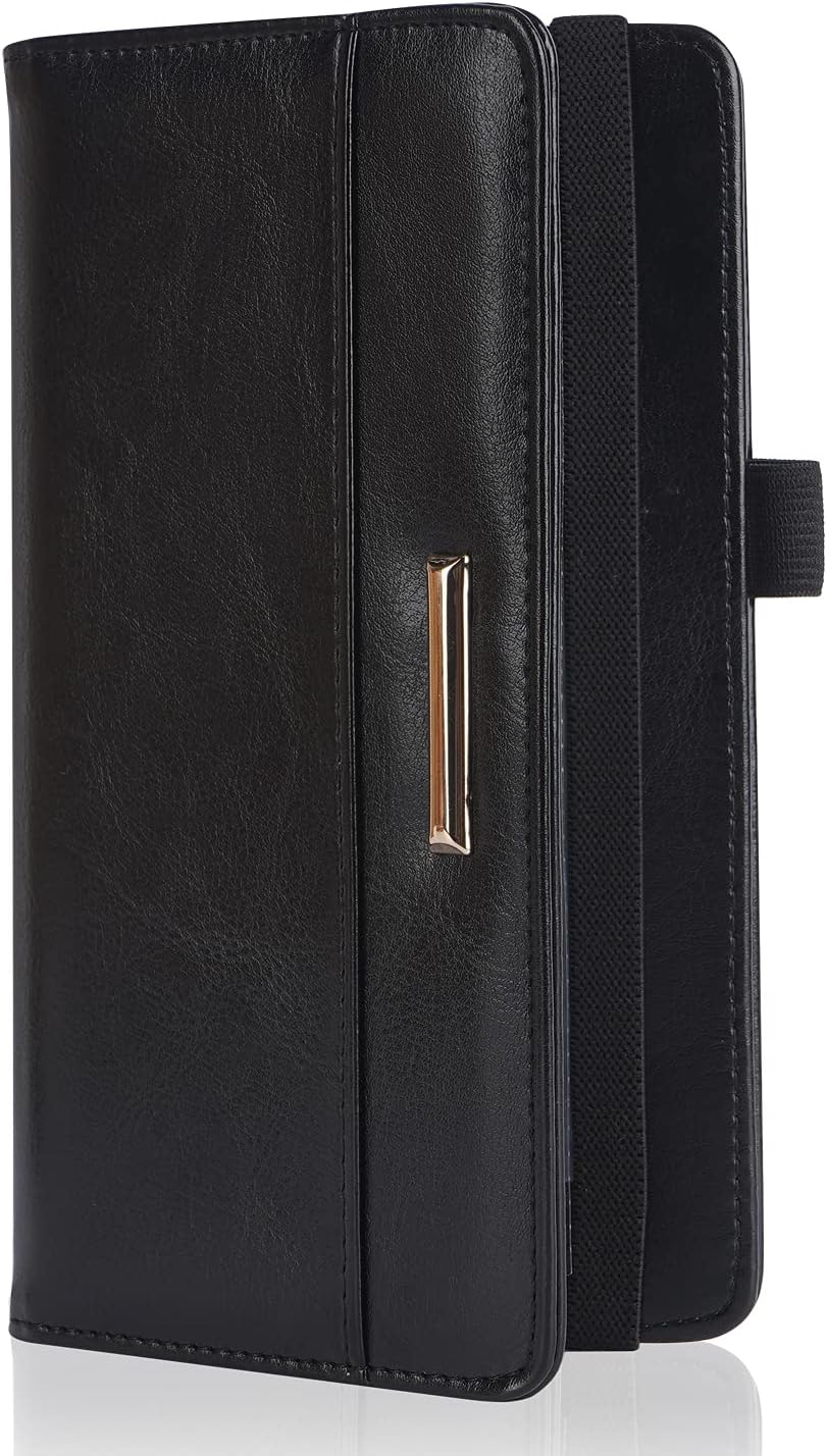 Caweet Leather Checkbook Cover for Men & Women Checkbook Wallet for Duplicate Checks Checkbook Holder with Elastic Band, Black : Clothing, Shoes & Jewelry