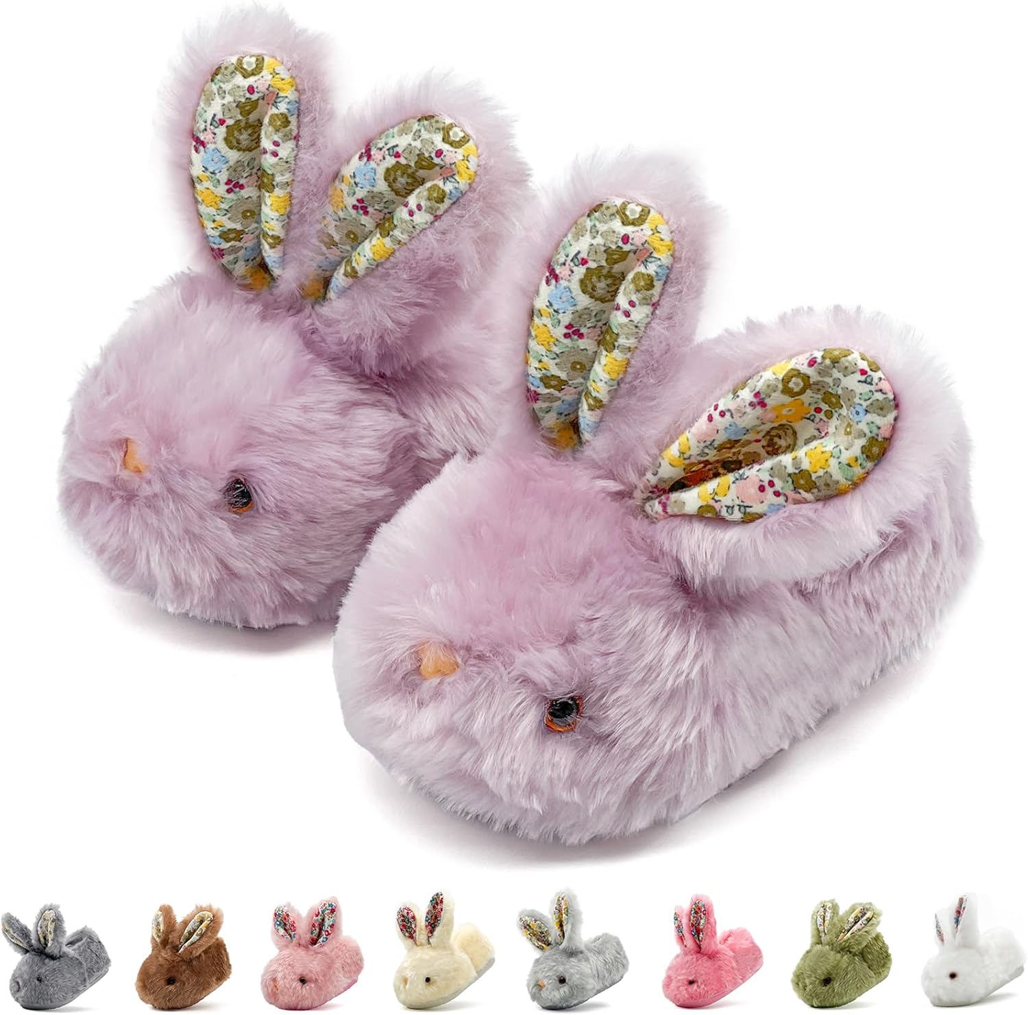 Toddler Slippers Girls Boys Kids Bunny House Slipper Winter Cute Rabbit Slippers Warm Soft Plush Fuzzy Slippers Indoor Non-Slip Animal Cartoon Slippers